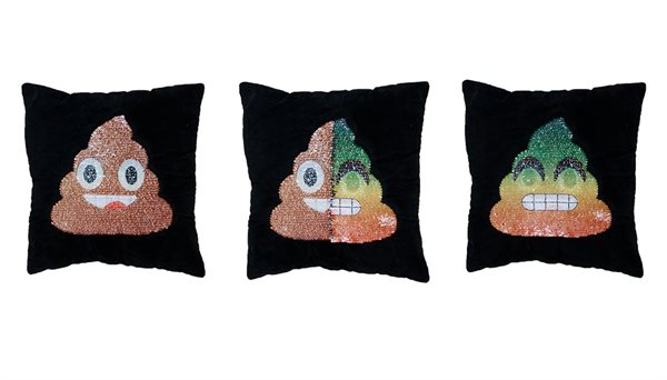 Emoji Mermaid Cushion - Paillet pude